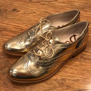 Sam Edelman Jerome Style Gold Oxfords 7.5 Euro 38
